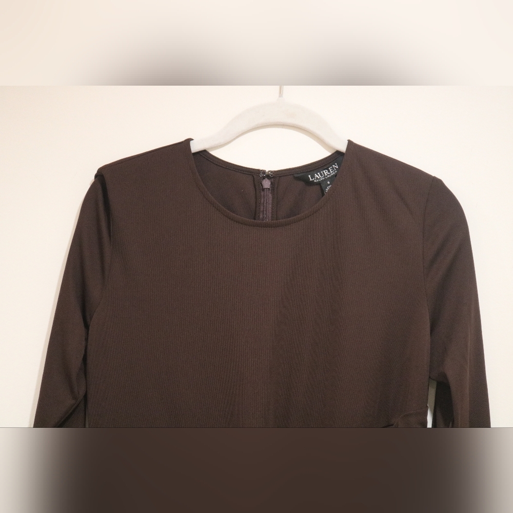 Lauren Ralph Lauren Women's Stretch Jersey Long-Sleeve Dress, Size 6 - Picture 5 of 15